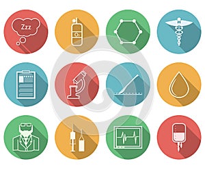 Colored icons for anesthesiology photo