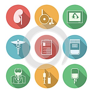 Colored icons for nephrology
