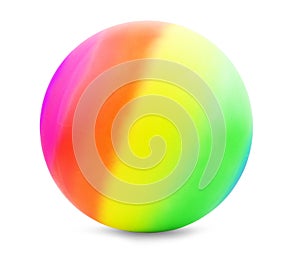 Colored inflatable beach ball  on white