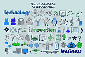 Colored Infographic Techology Elements Set