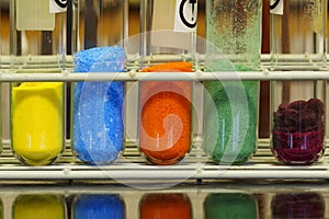 Colored inorganic chemical salts photo