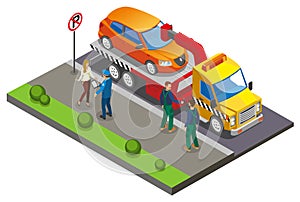 Colored Isometric Parking Composition