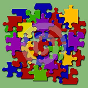 Colored Jigsaw Pieces