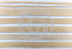 Colored jute ribbon rolls isolated on white background. Natural Braided Hemp Rope Vintage Linen Ribbon Roll, Linen Ribbon For Gift