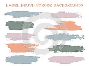 Colored label brush stroke backgrounds