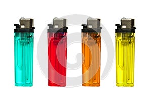 Colored lighters isolated