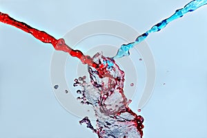 Colored liquid collision