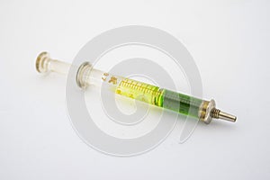 Colored liquid syringe