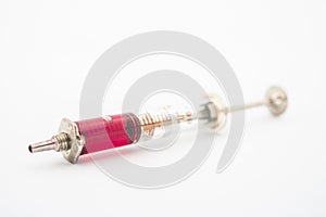 Colored liquid syringe