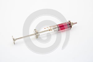 Colored liquid syringe