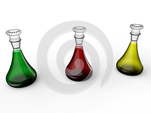 Colored liquid vials concept