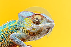 A close up of a lizard with an isolated background