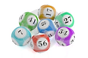 Colored lottery balls, 3D rendering