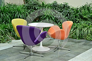 Colored lounge chairs