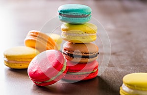 Colored macaroons photo
