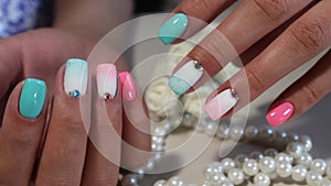 Colored manicure nail design