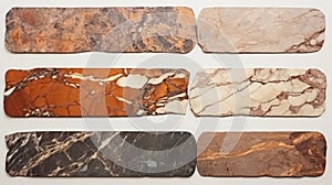 Colored Marble Art: A Fusion Of Styles And Textures On White Background