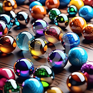 colored marbles, AI-generatet