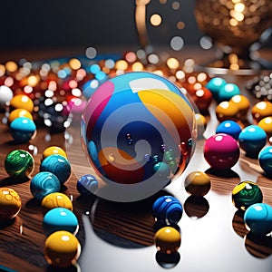 colored marbles, AI-generatet