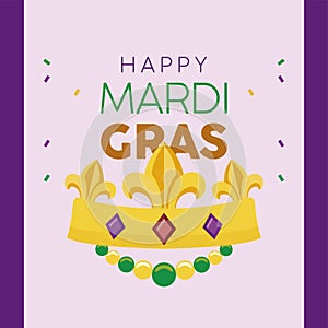 Colored mardi gras invitational poster Vector