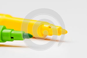 Colored markers isolated on white background. Creative Photo