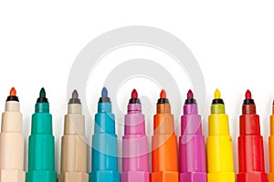 Colored markers isolated on white background. creative photo