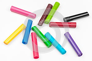 Colored markers isolated on white background. creative photo.