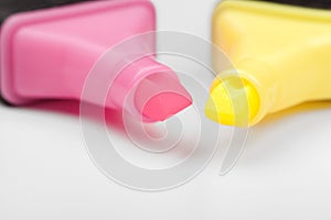 Colored markers isolated on white background. High quality photo