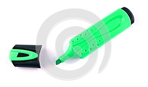 Colored markers on a white background with clipping path