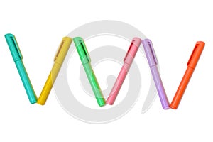 colored markers zigzag on a white background.