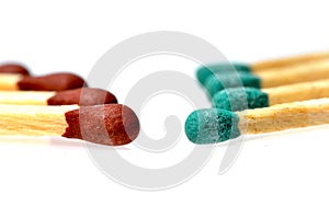 Colored matchsticks