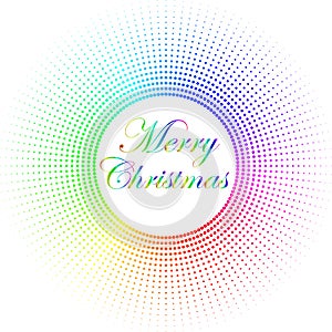 colored merry christmas background on white background