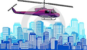 colored military helicopter flying vector illustration design