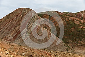 Colored mountains of Khizi in Azerbaijan like gingerbread