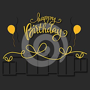 Colored multi layer happy birthday invitational card Vector