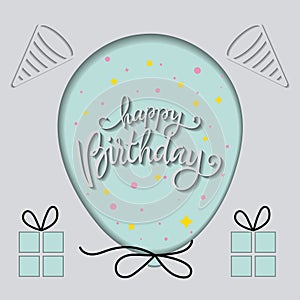 Colored multi layer happy birthday invitational card Vector