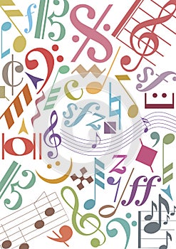 Colorato note musicali 