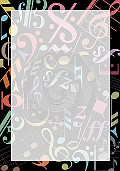 colored music notes