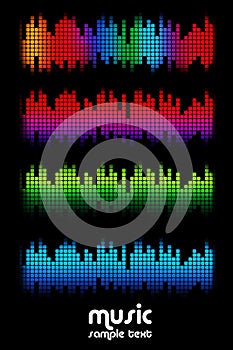 Colored music spectrum set