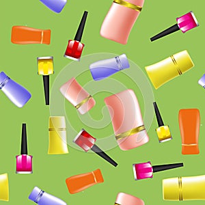 Colored Nail Polsh Seamless Pattern