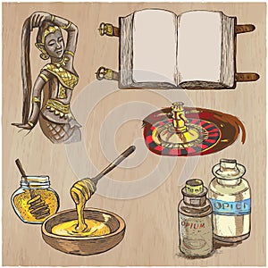 Colored objects - hand drawn vector set