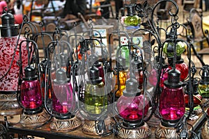 Colored oil lamps