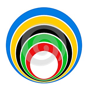 Colored Olympic Games rainbow circles symbol isolated - vector