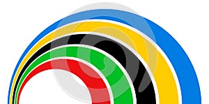 Colored Olympic Games rainbow symbol isolated