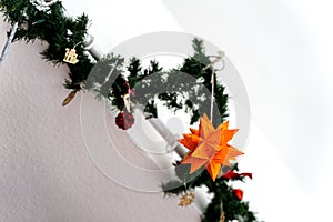 Colored Orange self made star as christmas decoration