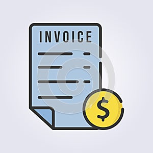 colored outline invoice icon logo vector illustration design