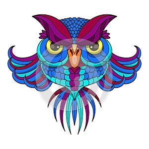 Colored owl - vector illustration.