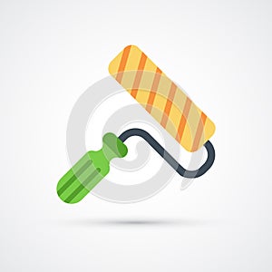 Colored paint roller trendy symbol. Vector illustration