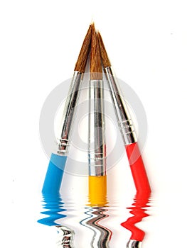 Colored paintbrushes