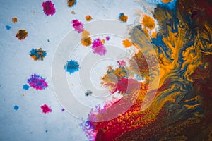 Colored paints divorce blurred abstract background